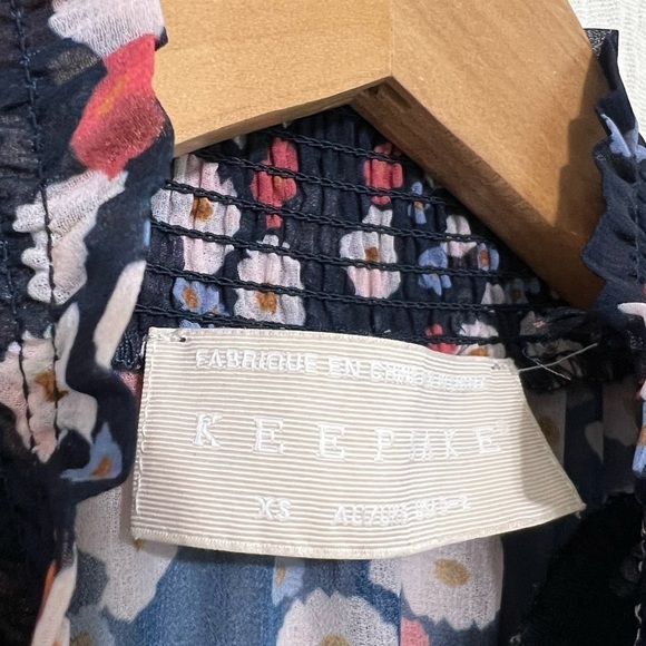 Keepsake Blue Floral maxi Dress Mock size XS Ruffle - Picture 5 of 7